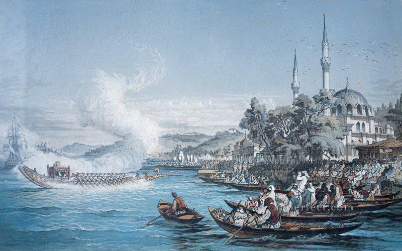 イスタンブールのボート アマデオ プレツィオージ 新古典主義 ロマン主義 アラベール油絵